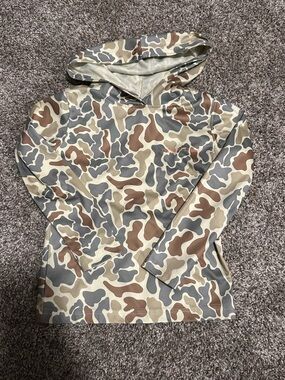 Kids Camo Hooded Sweatshirt - Tan & Brown